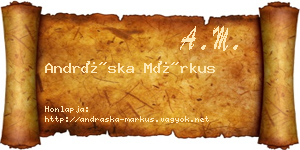 Andráska Márkus névjegykártya